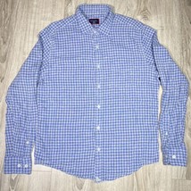 Untuckit Men&#39;s Medium Slim Fit Soft Flannel Long Sleeve Button Shirt Blu... - $21.77