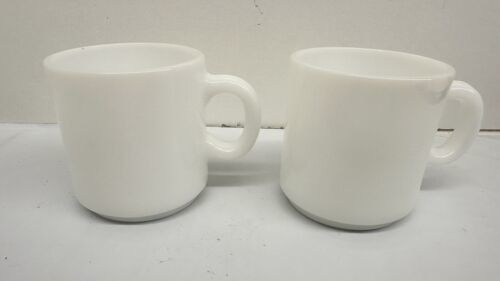 Milk Glass Plain Opaque White Vintage Coffee Cup Mug - $16.79