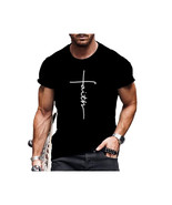  T Shirts Faith Cross Christian Jesus   Graphic Fashion Short Sleeve Men... - $377.73 MXN