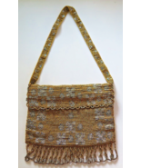 Antique Steel Cut Beaded Evening Bag or Small Coin Purse MADE IN FRANCE Tag - $38.69 CAD
