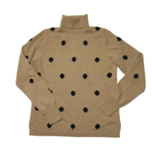 NWT J.Crew Everyday Cashmere Turtleneck in Heather Camel Polka Dot Sweater M - £77.58 GBP