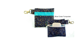 Blue Cross Turquoise - Zipper Pouch for Earbuds, Coins, Golf Tee&#39;s etc.  - $10.95