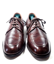Vintage Florsheim Men Dress Shoe Brown Size 9 Leather Lace Up Apron Toe Hipster - £37.17 GBP