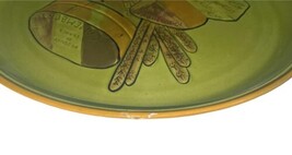 Vintage Los Angeles Potteries Cheese Platter Plate 14.5" Green USA #505 image 5
