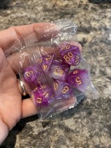 Mystic Fairy Polyhedral Dice Set RPG DnD Glitter Pink Purple - $9.99