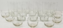 VC) Vintage Lot of 21 Piece Tumbler Rock Rounded Barware Glasses Italy - £23.32 GBP