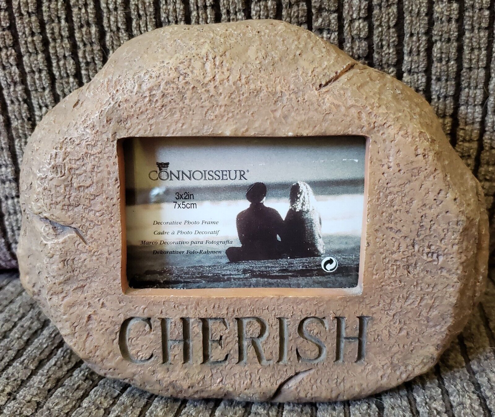 Cherish Rock Frame Brown Holds 3" X 2" Photo Brown - £12.58 GBP