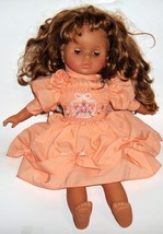Lissi-Puppe-Vinyl-Cloth-Doll-Brown Hair With-Open &amp; Shut Eyes     peach ... - £10.10 GBP