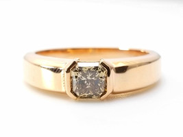 Whiskey Diamond - Men&#39;s Unisex Ring 1.03ct Natural Fancy Brown GIA 18K Pink Gold - £5,774.64 GBP