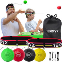 TEKXYZ Boxing Ball Family Pack, 2 Adjustable Headbands + 2 Novice Balls + 1 Vete - £64.26 GBP