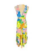 Maaji Selvatik Marea Knit Cover-Up Maxi Dress, Yellow/Blue Size Medium 6... - $119.00