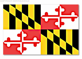 Maryland State Flag MD Car Truck Window Bumper Cup Cooler Vinyl Decal Sticker 4&quot; - £3.11 GBP
