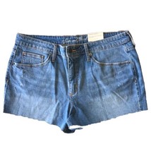 Universal Thread Jean Denim High Rise Shortie Shorts NWT Sz 14 Raw Edge - £10.92 GBP