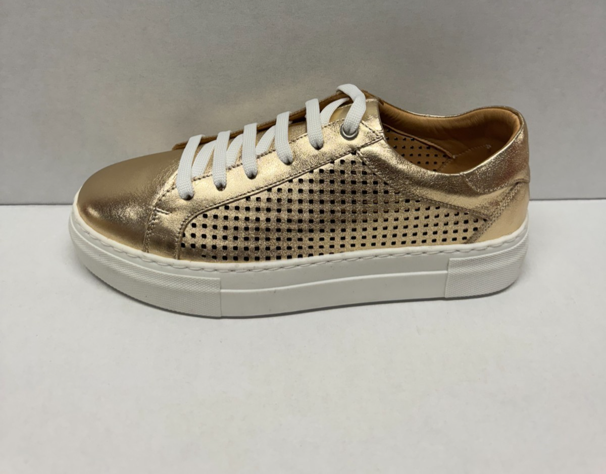 MIZ MOOZ LEATHER PERFORATED CASUAL LACE UP SNEAKERS  GOLD  37EU / 7US  S-06 Item image 3