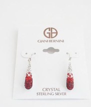 Giani Bernini sterling silver red cz  teardrop  earrings NWT free ship - £19.71 GBP