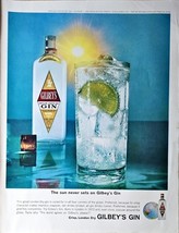 Gilbey&#39;s Gin The sun never sets on Gilbey&#39;s Gin Sunset-1964 Vintage Prin... - $9.93