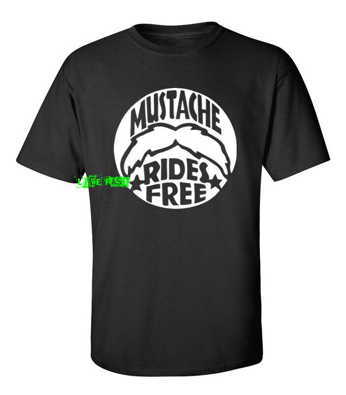 MUSTACHE RIDES T SHIRT motorcycle biker shirts vintage