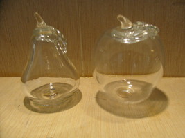 Princess House Exclusive Handblown Crystal Pear and a Apple  - $30.00