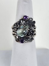 Or Paz Sterling silver Ring Size 6 Pear Shaped Prasiolyte Purple Amethyst - £55.38 GBP