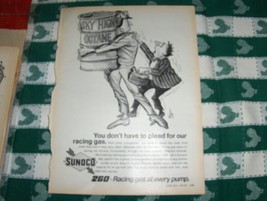 Sunoco 260 Racing Gas vintage black and white advertisement - $10.00