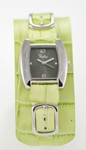 Relic Reloj Mujer Plata Inoxidable Cuero Verde Lima Agua Resistente Gris Cuarzo - £19.74 GBP