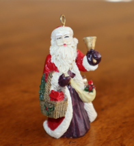 Santa Claus Ringing Bell Basket Tree Birdhouse Ornament 2.75&quot; Christmas ... - $9.99