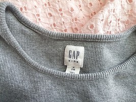 Gap Girls Gray Knit Ls w/PINK Eyelet Gathered Skirt DRESS-XL(12)-BARELY Worn - £5.42 GBP