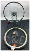 26&quot; TWISTED CONTINENTAL KIT, 20&quot; LOWRIDER TIRE, 72 SPOKES FRONT WHEEL, TUBE - £140.12 GBP