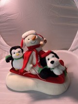 Hallmark 2007 Jingle Pals Snowman Sleigh Ride Musical Animated Sled Penguin Dog - £20.03 GBP