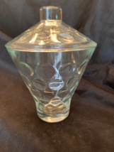 Vintage Hazel Atlas Capri Dot dimpled glass ice bucket w/matching lid, near mint - £16.83 GBP