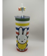 Miffy Insulated Tumbler Cup with Straw And Topper, 16 Oz Colorful Stripe... - $752.95 MXN