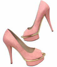 Enzo Angiolini Love U Too Womens 7.5 Barbiecore Pink Faux Snake Platform Shoes - £43.14 GBP