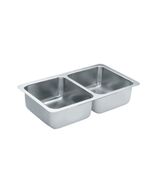 Moen S22357 / G18212 18-Gauge Lancelot Stainless Steel Double Bowl Sink,... - $346.50