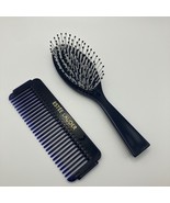 Estee Lauder Ball Tipped Hair Brush and Comb Set Travel Size Blue Purse ... - $24.37 CAD