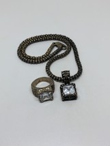 Vintage Sterling Silver 925 Silpada CZ Necklace And Ring Set - £47.40 GBP