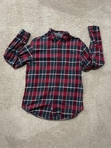 Weatherproof Men&#39;s Long Short Sleeve Flannel  Button Up Shirt M Red and ... - $4.16