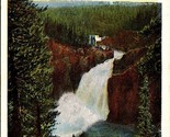 Upper Fall Yellowstone Park WY Haynes Red Letter 14053 UNP WB Postcard L11 - $2.92