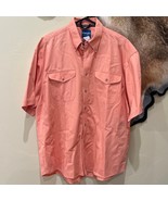 Wrangler Western Short Sleeve Shirt Orange Thick Material - $351.85 MXN