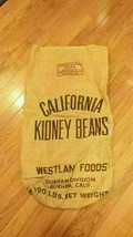 Durham California Kidney Bean Large Railroad Burlap Sack 100lb Bag Westl... - $24.75