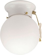  One Light Flush Mount 1 Count Pack of 1 White with Pull Chain - £24.41 GBP