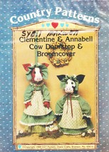Country Patterns 1988 Cow in Apron &amp; Bonnet Doorstop &amp; Broom Cover Uncut... - $7.69