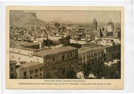 Hamburg American Line Cruise 1914 Picture Card Palermo Sicily Monte Pellegrino  - £22.15 GBP