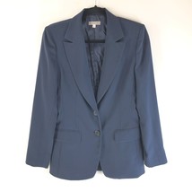 ADEC2 by Phillipe Adec Womens Blazer Jacket Two Button Lined Pockets Navy Blue 2 - £10.06 GBP