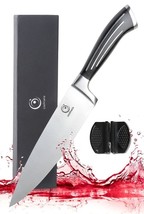 Coolinaria 8-Inch Stainless Steel Kitchen Knife +  Free Sharpener &amp; Storage Case - £15.35 GBP
