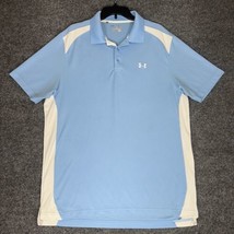 Under Armour Polo Shirt Men Large Carolina Blue Loose Heatgear Golf Shor... - $15.08