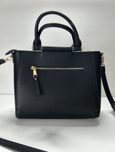 Madison West Black Vegan Leather Handbag Purse Shoulder Bag Double Handle - £23.59 GBP