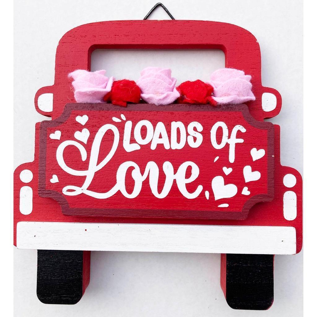 Valentine Loads of Love Wood Wall Sign Decoration 9 Inches Tall New - $10.95