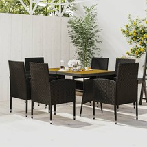  Outdoor Dining Set Black and Cream White - $664.49