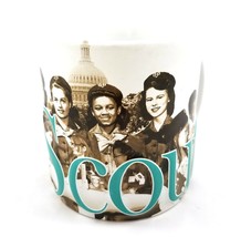 Girls Scouts Ceramic Mug Cup Cookie Sales Vintage Photos Raised Lettering 2007 - £19.68 GBP