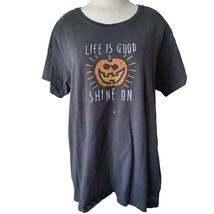 Life Is Good Shine on Pumpkin Jack-o-Lantern Halloween Tee Womens XL Classic Fit - £14.12 GBP